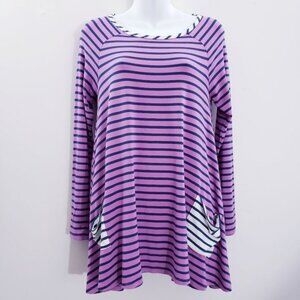 Matilda Jane No Limitations Striped‎ Tunic Purple Size Med